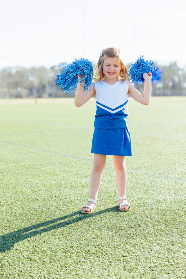 Cheer Uniform Skort Set- Royal/White