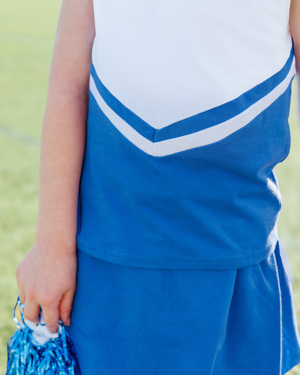 Cheer Uniform Skort Set- Royal/White