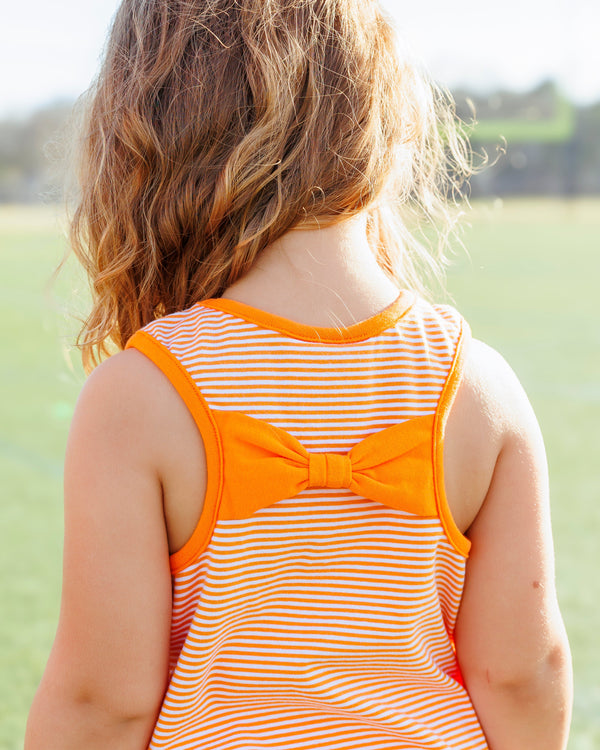 We've Got Spirit Bow Back Short Set- Orange Stripe