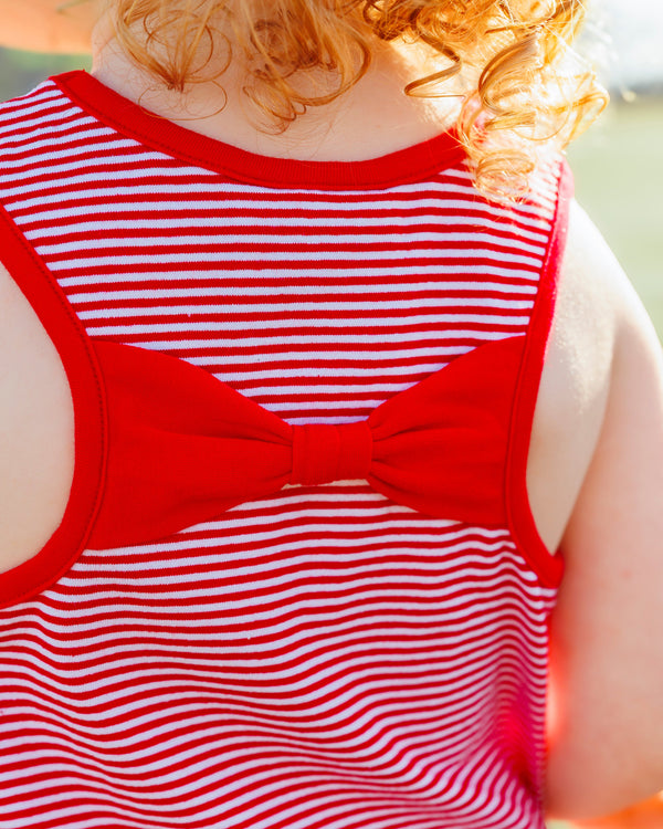 We've Got Spirit Bow Back Short Set- Red Stripe