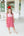 Sophia Dress- Pink with Red Stripe