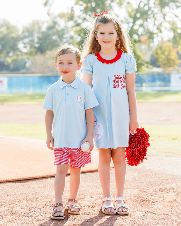 Take Me Out To The Ball Game Pleat Dress