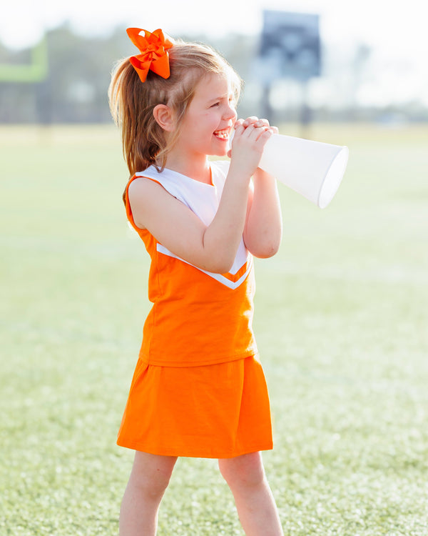 Cheer Uniform Skort Set- Orange/White