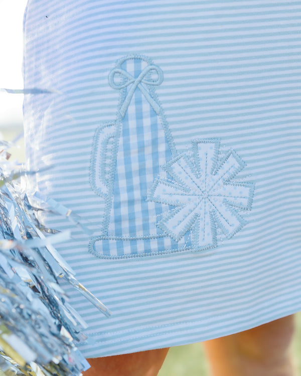 Stand Up and Holler Pleat Dress- Light Blue Stripe
