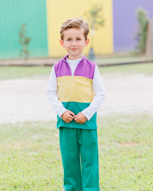 Mardi Gras Colorblock Vest