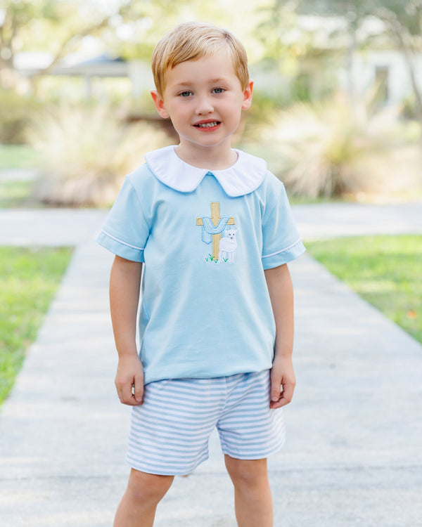 He Is Risen Collared Short Set