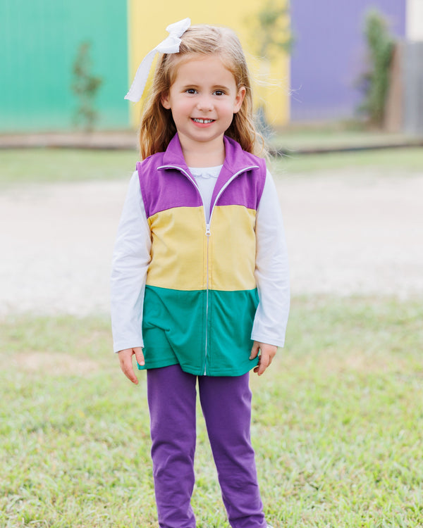 Mardi Gras Colorblock Vest
