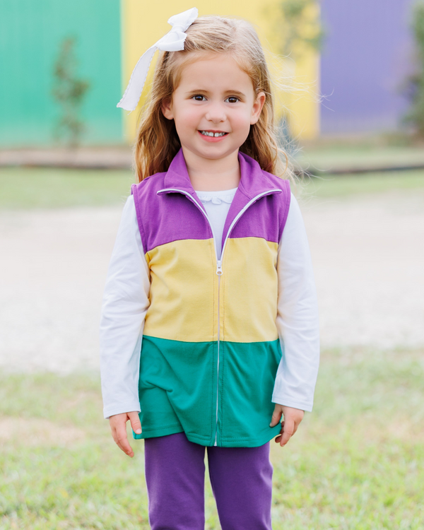 Mardi Gras Colorblock Vest
