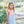 Amelia Dress- Pink with Light Blue Stripe