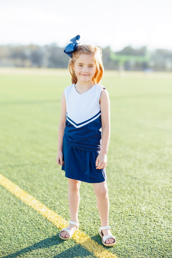 Cheer Uniform Skort Set- Navy/White
