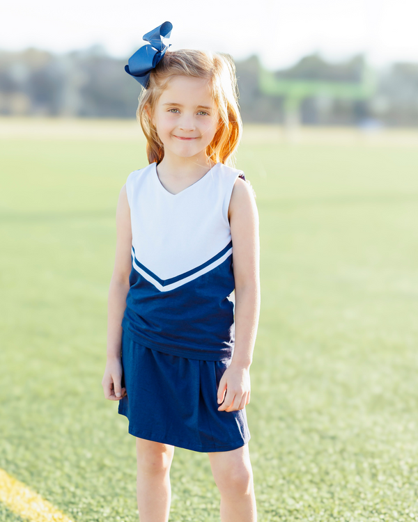 Cheer Uniform Skort Set- Navy/White