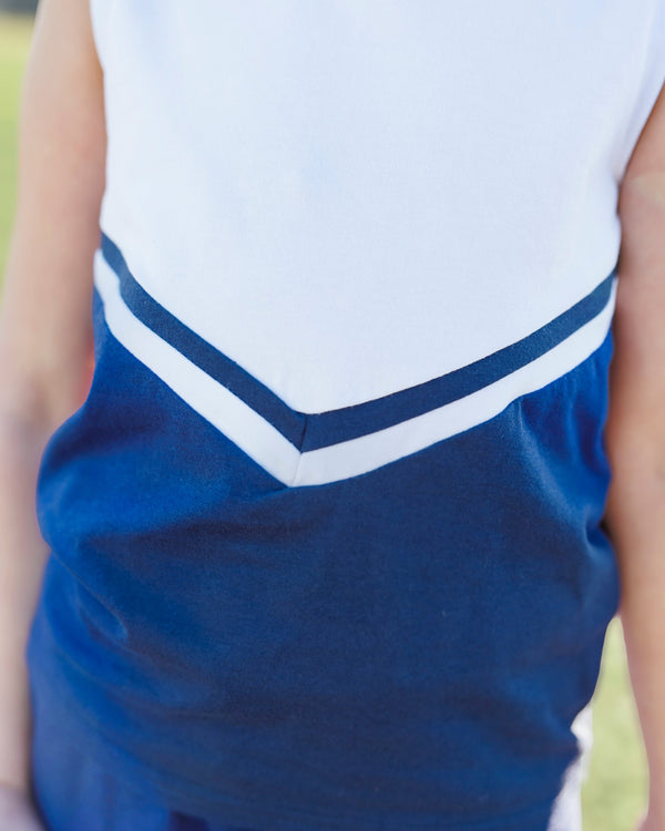 Cheer Uniform Skort Set- Navy/White