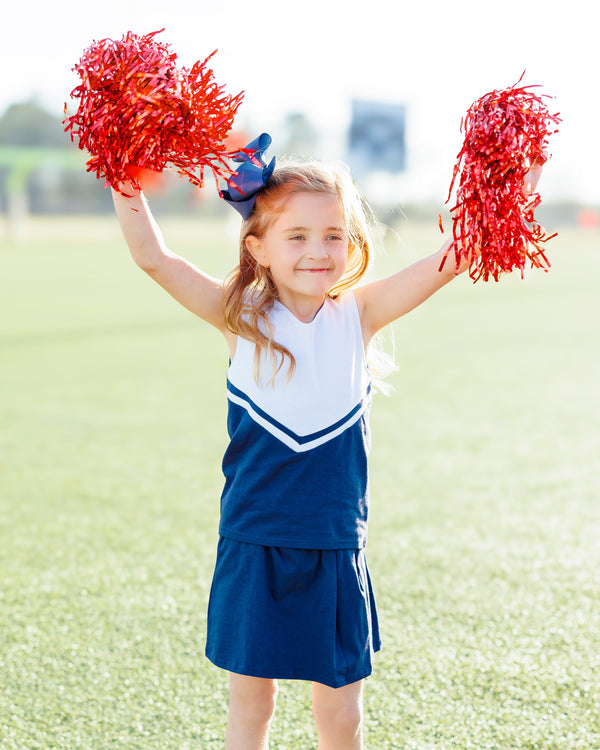 Cheer Uniform Skort Set- Navy/White