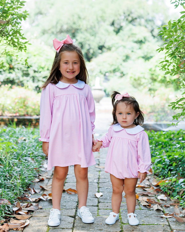 Lottie Dress - Light Pink Stripe
