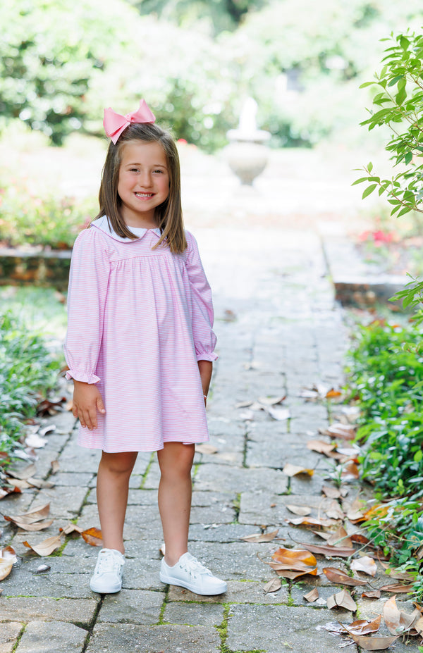Lottie Dress - Light Pink Stripe
