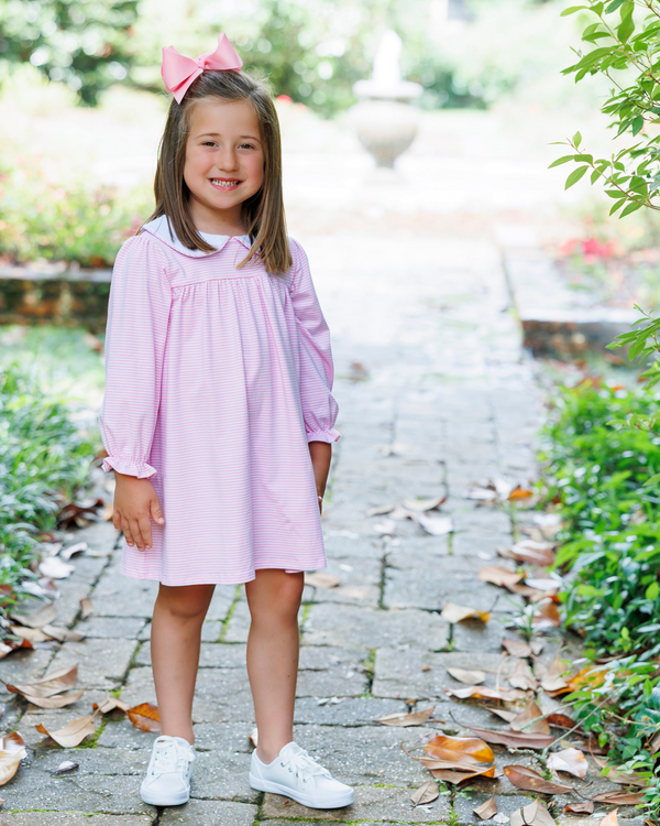 Lottie Dress - Light Pink Stripe