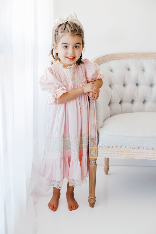 Pink/Ecru Heirloom Dress