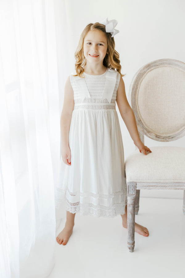 Sleeveless Off White Heirloom Dress