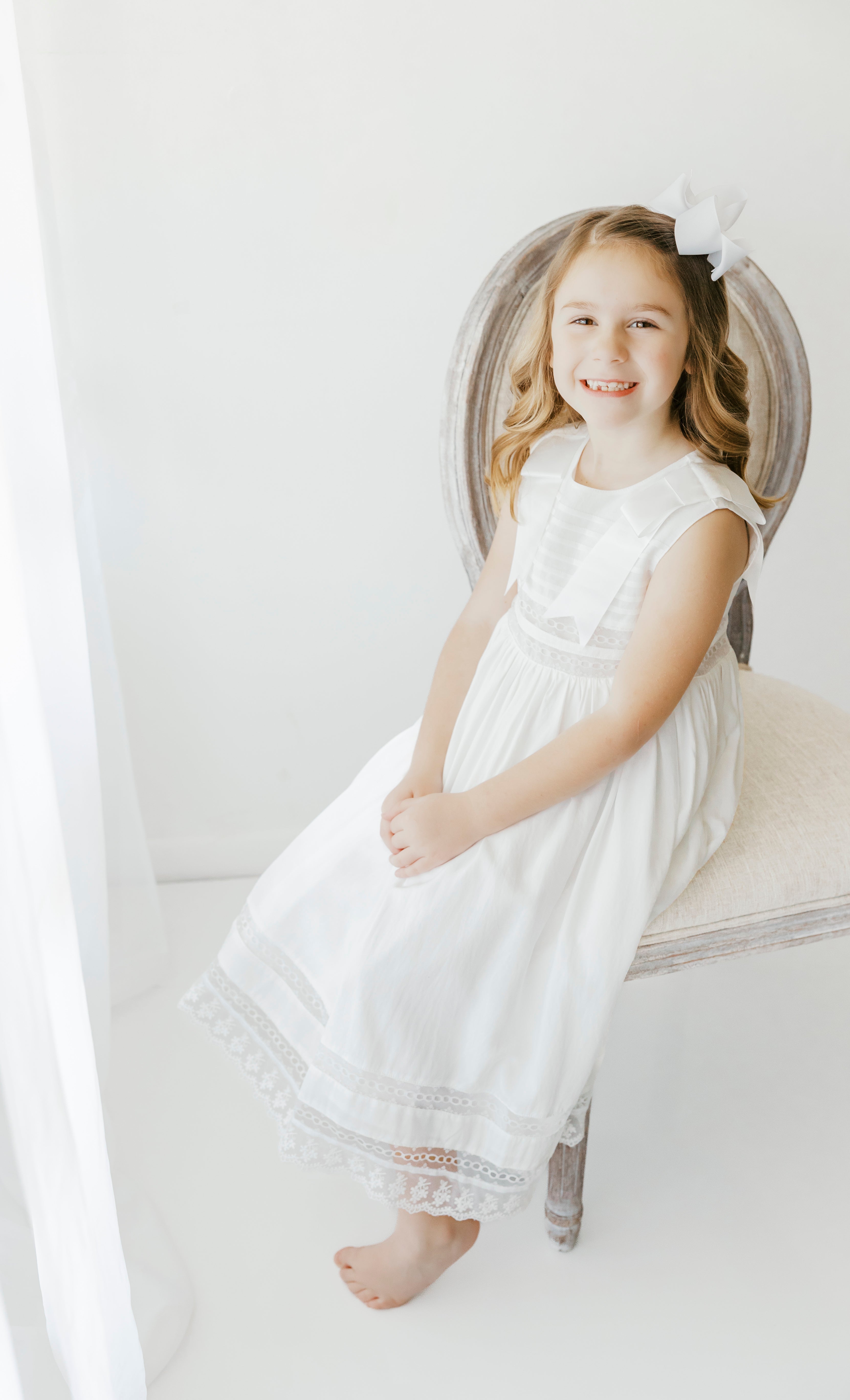 Sleeveless Off White Heirloom Dress 5