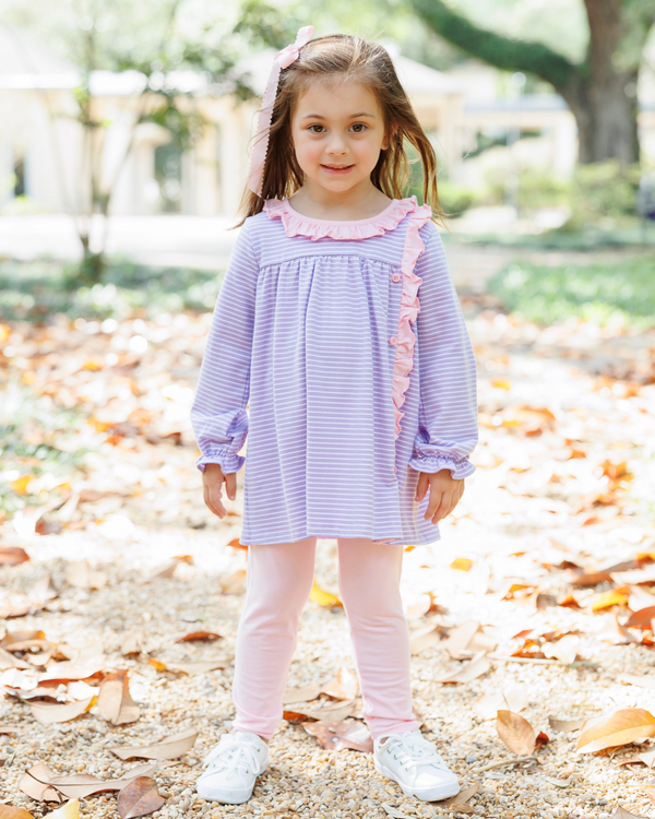 Clara Pant Set - Purple Stripe/Pink