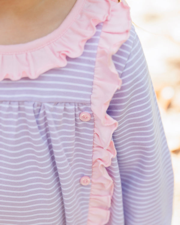 Clara Pant Set - Purple Stripe/Pink