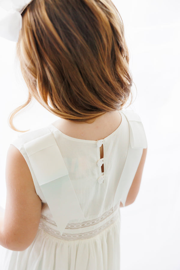 Sleeveless Off White Heirloom Dress