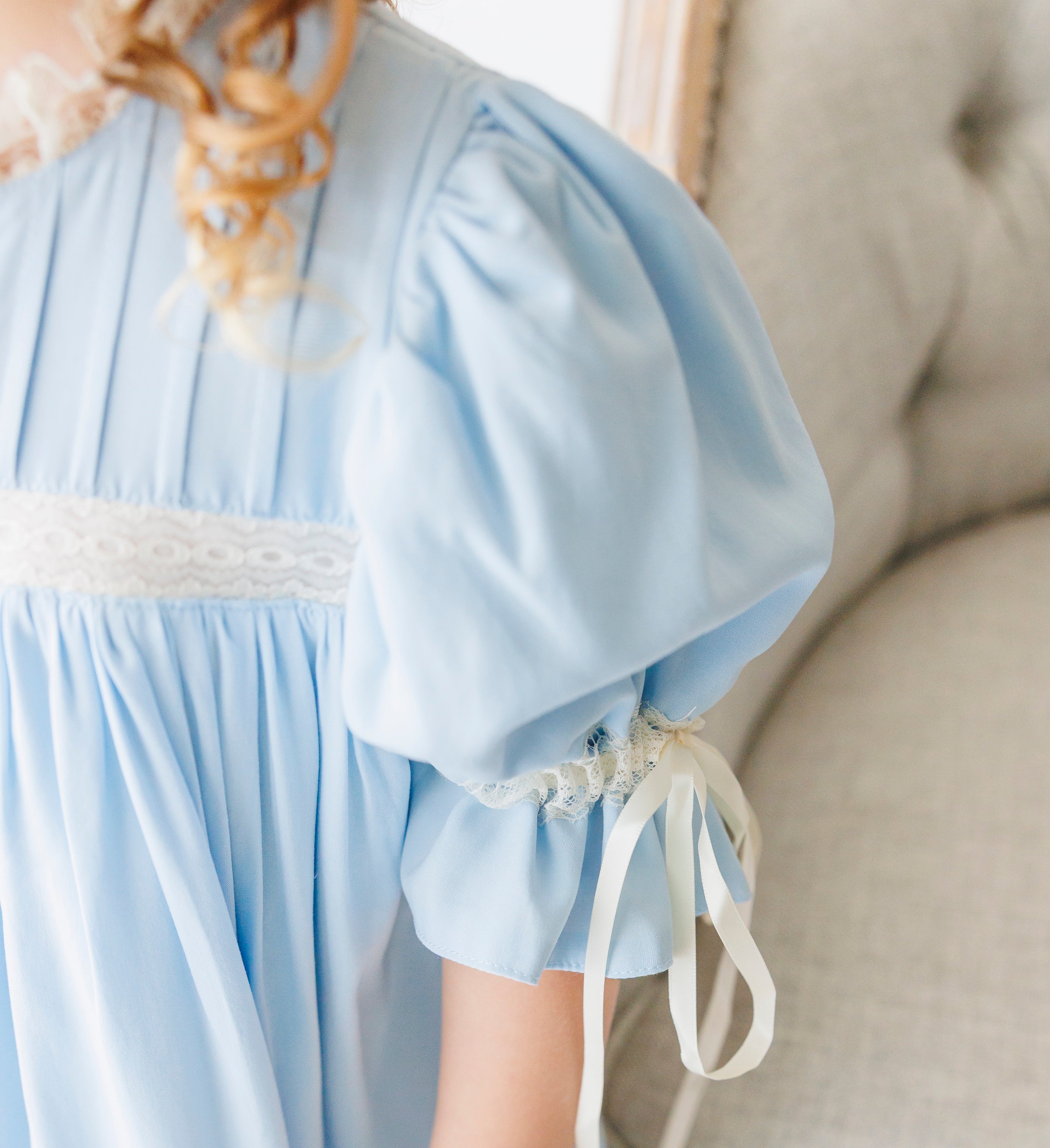 blue heirloom dress Mary Claire Blue Heirloom Dress Ecru Lace