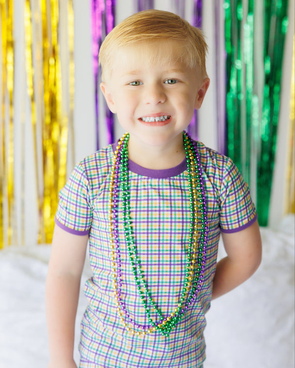 Mardi Gras Plaid Set