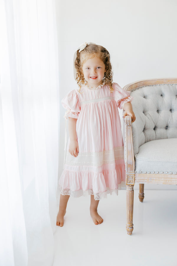 Pink/Ecru Heirloom Dress