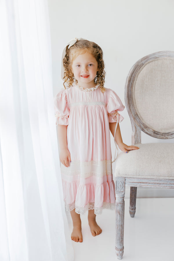 Pink/Ecru Heirloom Dress