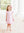Flutter Sleeve Dress- Light Pink Stripe