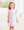 Flutter Sleeve Dress- Light Pink Stripe