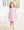 Flutter Sleeve Dress- Light Pink Stripe