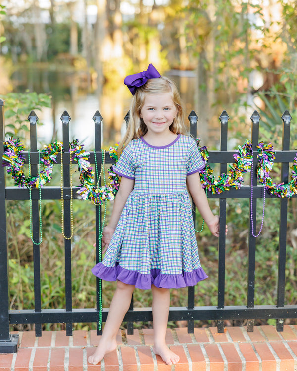 Mardi Gras Plaid Dress