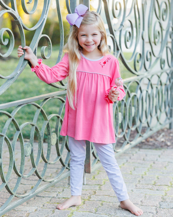 Love Embroidery Pants Set