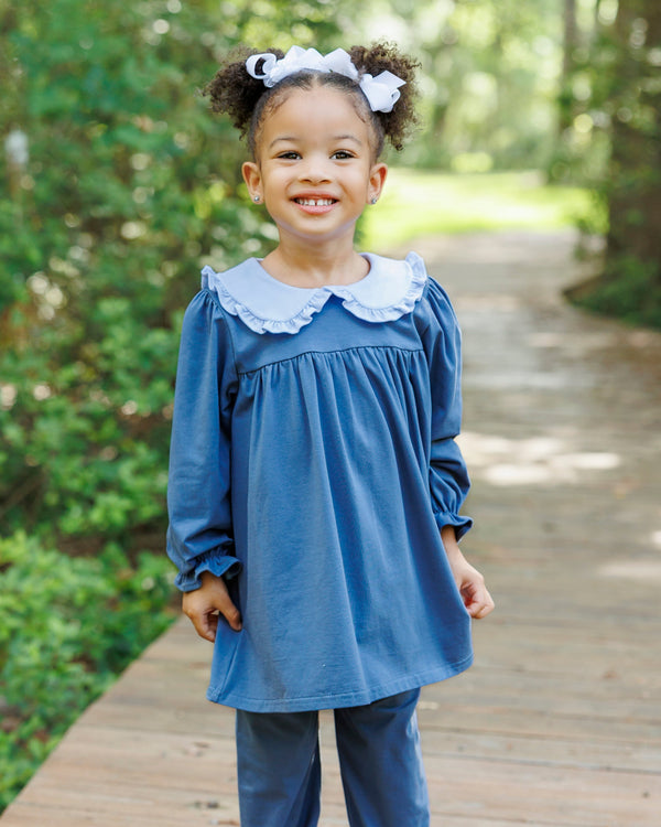 Catherine Bloomer Pant Set - Dusty Blue