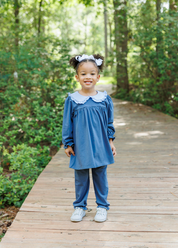 Catherine Bloomer Pant Set - Dusty Blue