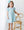 Charlotte Dress- Aqua Stripe