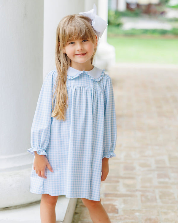 Catherine Dress - Light Blue Gingham