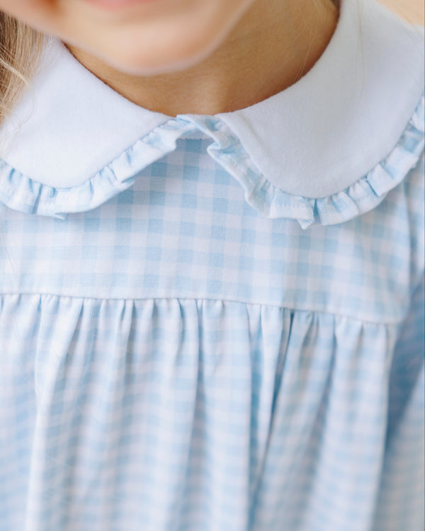 Catherine Dress - Light Blue Gingham
