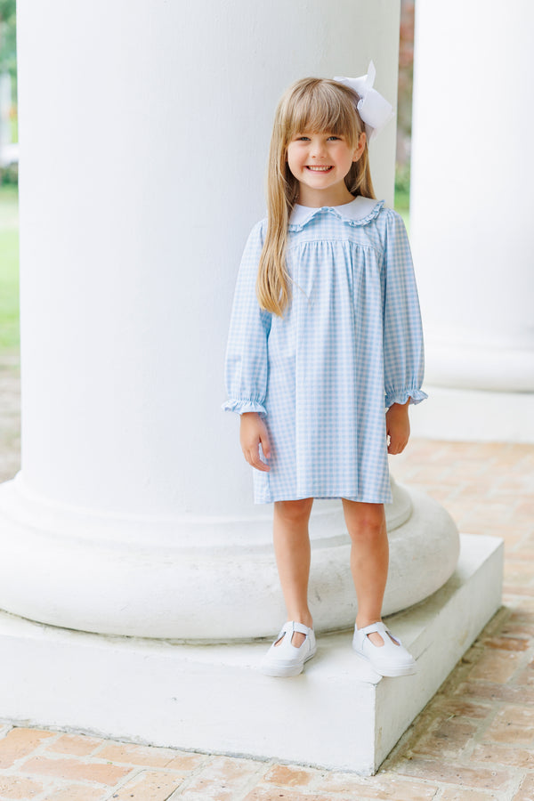 Catherine Dress - Light Blue Gingham