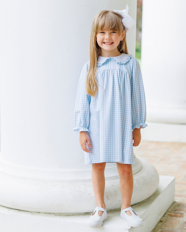 Catherine Dress - Light Blue Gingham