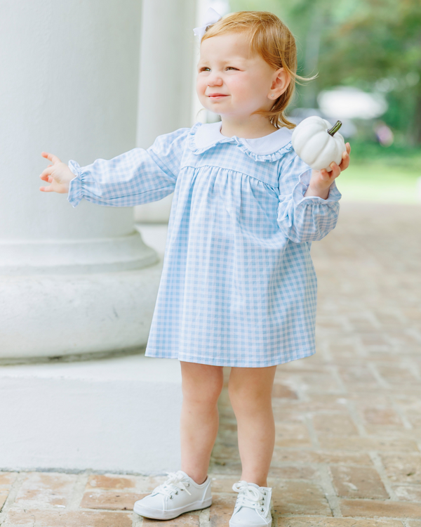 Catherine Diaper Set - Light Blue Gingham