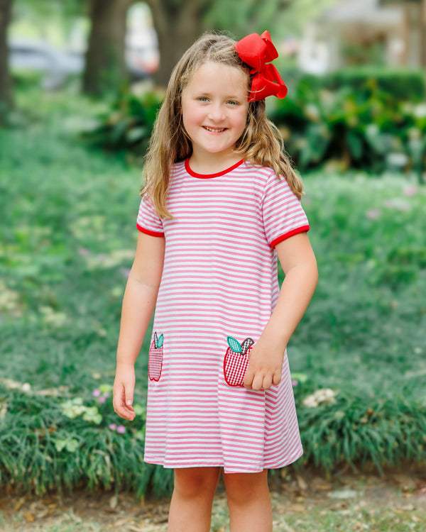 Apple Pocket Applique Dress
