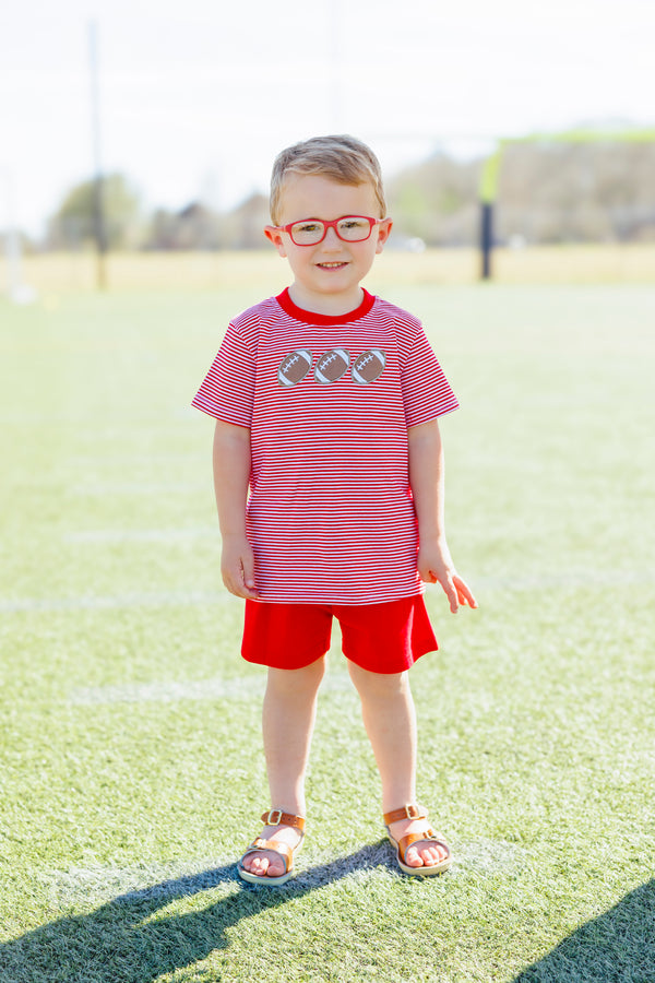 Football Trio Shirt- Red Stripe