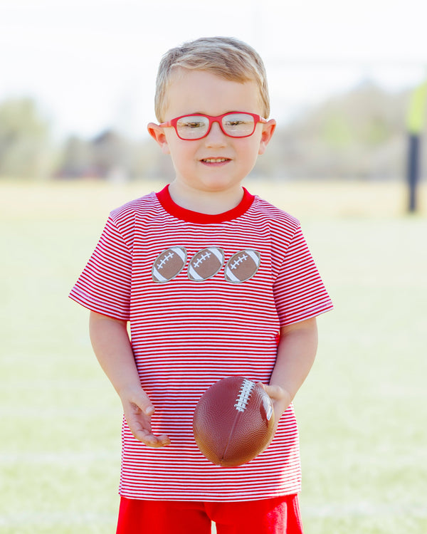 Football Trio Shirt- Red Stripe