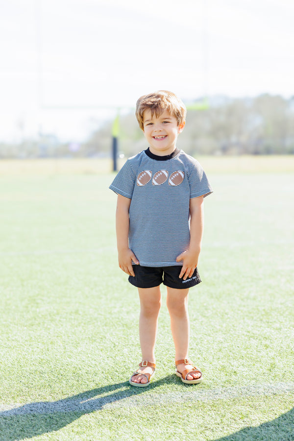 Football Trio Shirt- Black Stripe