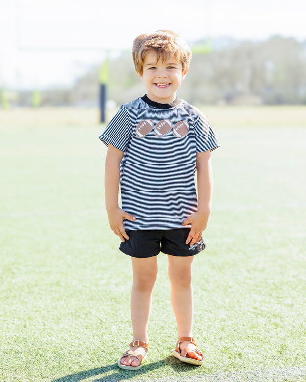 Football Trio Shirt- Black Stripe