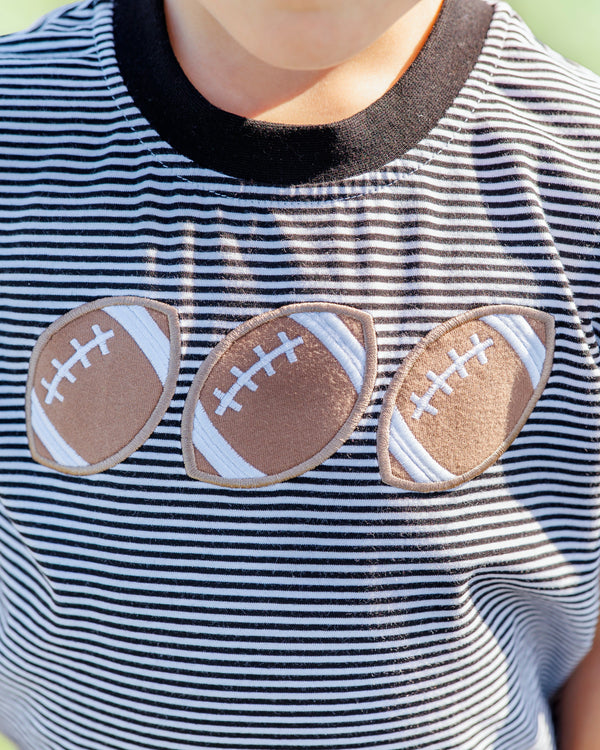 Football Trio Shirt- Black Stripe