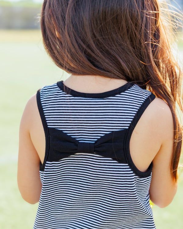 We've Got Spirit Bow Back Short Set- Black Stripe